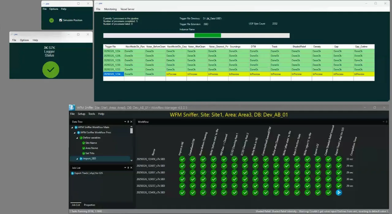 Real-Time Automated Hydrographical Seabed Survey Processing