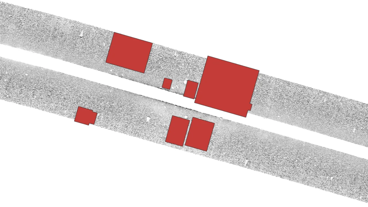 SSS AI Detected Dense Boulder Area