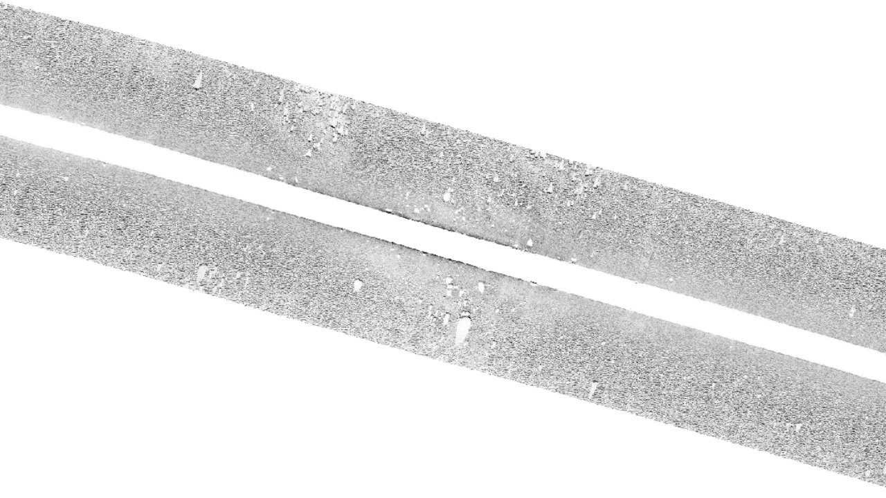 SSS XTF Normalized, bottom tracked and Georeferenced