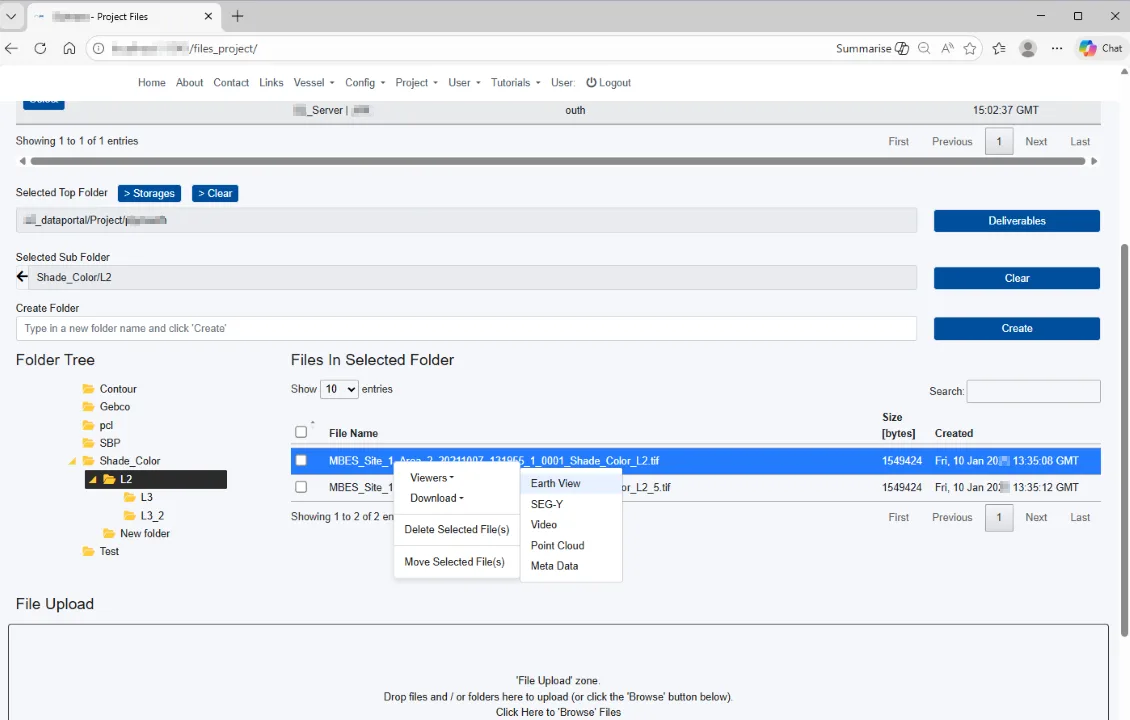 Data Portal - File browsing with upload and download support, including viewers for various file formats.