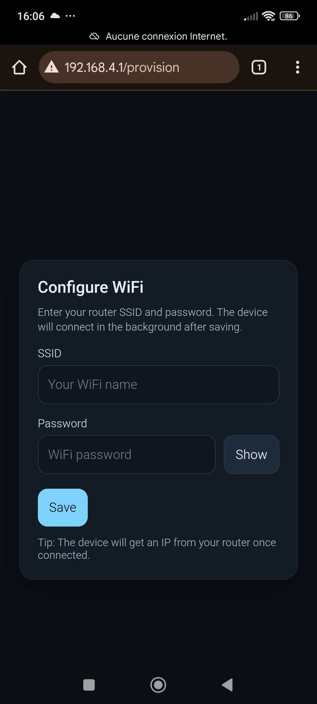 Connect the ESP32 to your home Wi-Fi network image
