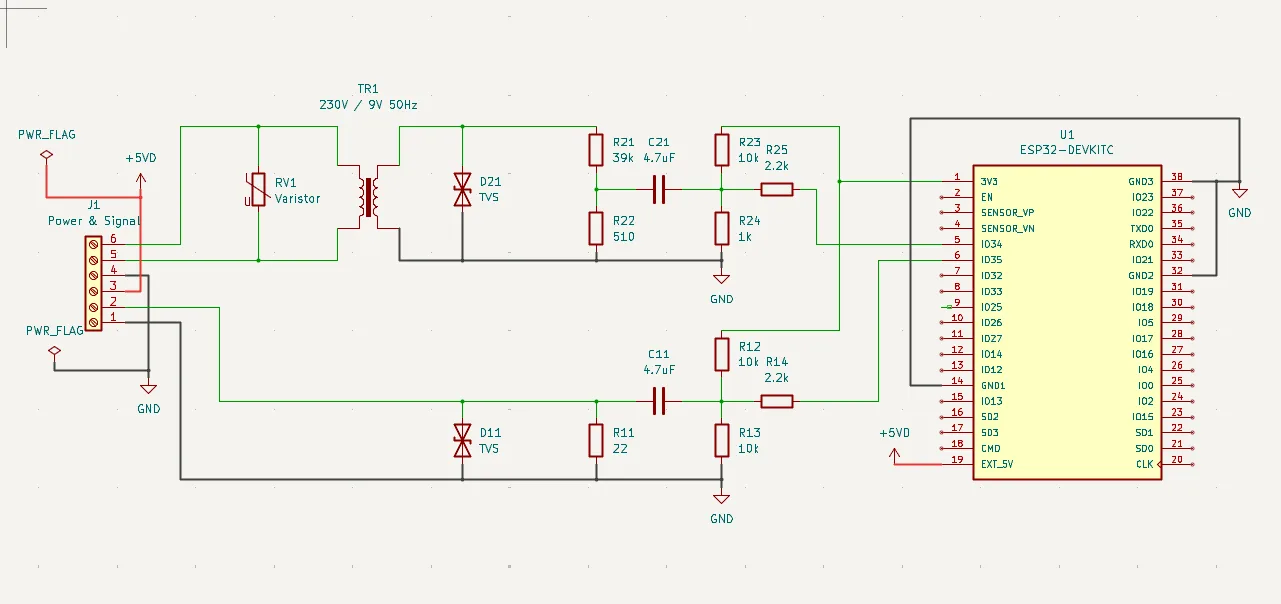 The schematic of the PCB design
